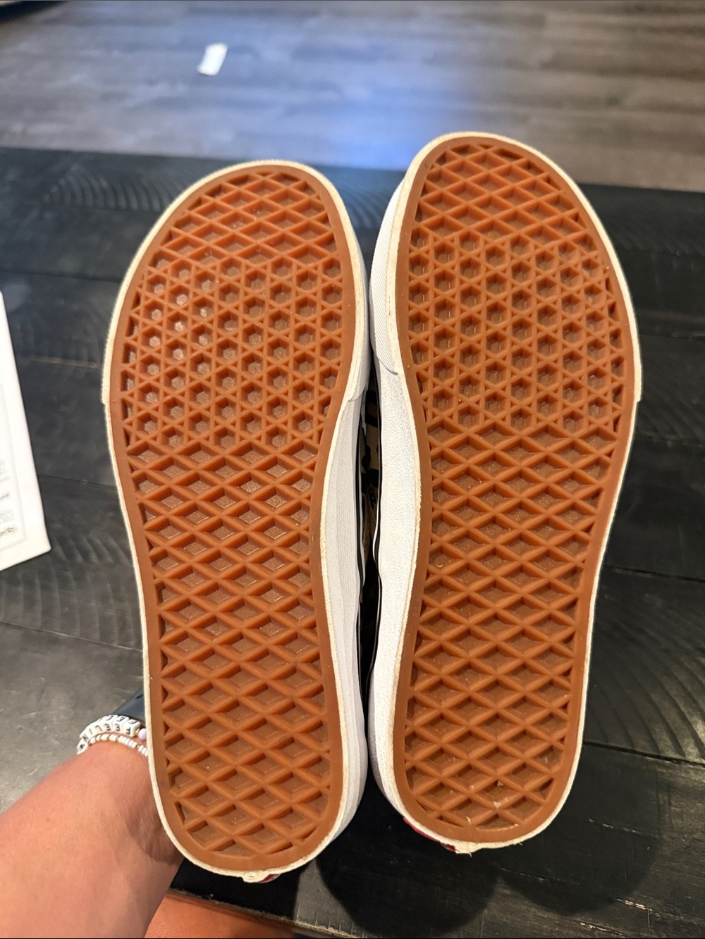 Vans Kids Slip-On Sneakers in Leopard Print Tan and Black - Picture 2 of 5